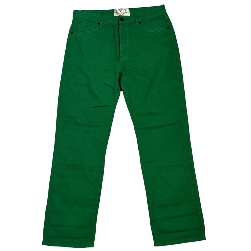 Sandrine Rose x Free People Womens Kelly Sapin Green Jean Straight Fit Size 29 - Picture 2 of 16